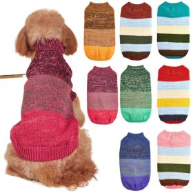 Horizontal Two-Legged Pet Warm Knit Striped Color Knit